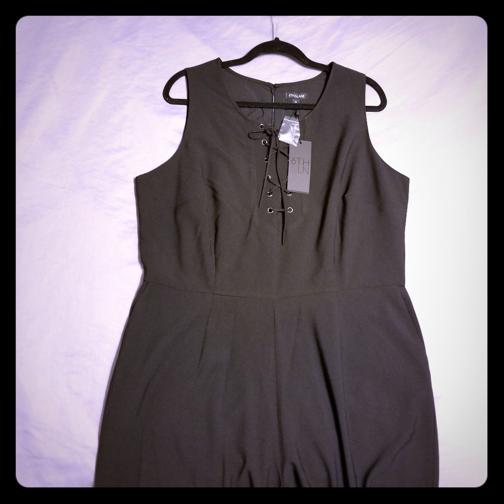 Brand New Black Lace up Wide Leg Jumpsuit - Sz 18